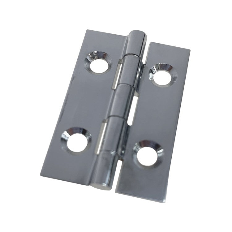 Extruded Cabinet Hinge - Brass - Chrome Plated - 38mm x 25mm x 1.5mm
