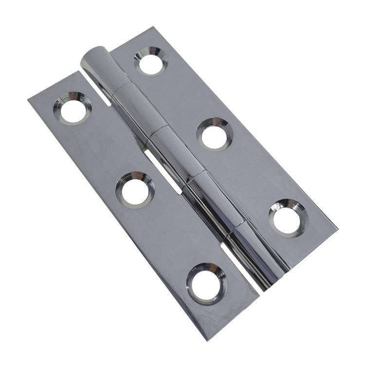 Extruded Cabinet Hinge - Brass - Chrome Plated - 63mm x 35mm x 1.9mm