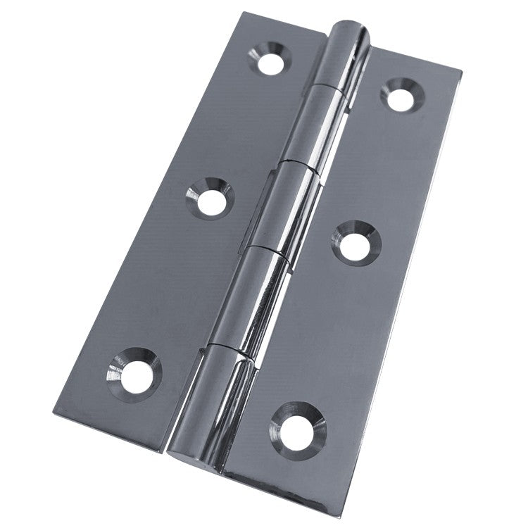 Extruded Cabinet Hinge - Brass - Chrome Plated - 74mm x 41mm x 1.9mm