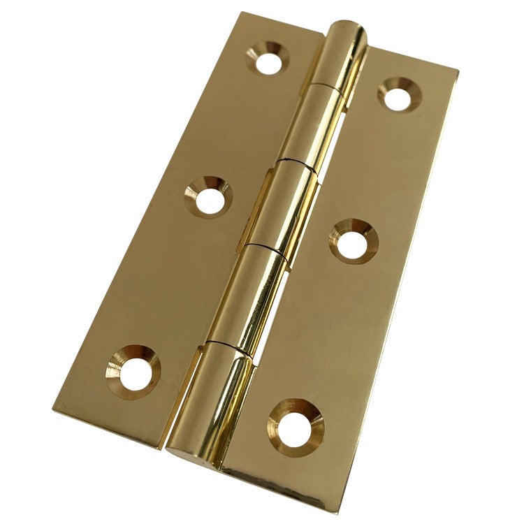 Extruded Cabinet Hinge - Brass - Polished - 74mm x 41mm x 1.9mm