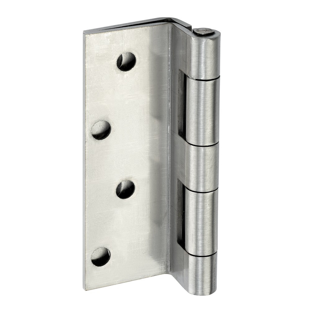 Stormproof Cranked Hinge - Stainless Steel 316 - Satin Polished - Staggered Holes - 102 x 73 x 2.5mm