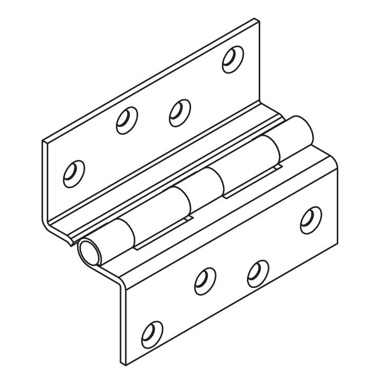 Stormproof Cranked Hinge - Stainless Steel 316 - Satin Polished - Staggered Holes - 102 x 73 x 2.5mm