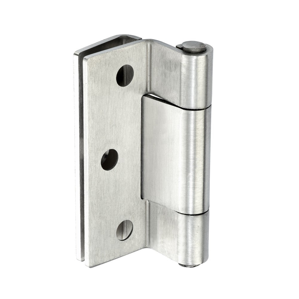 Stormproof Cranked Hinge - Stainless Steel 316 - Satin Polished - Staggered Holes - 64 x 50 x 2.0mm