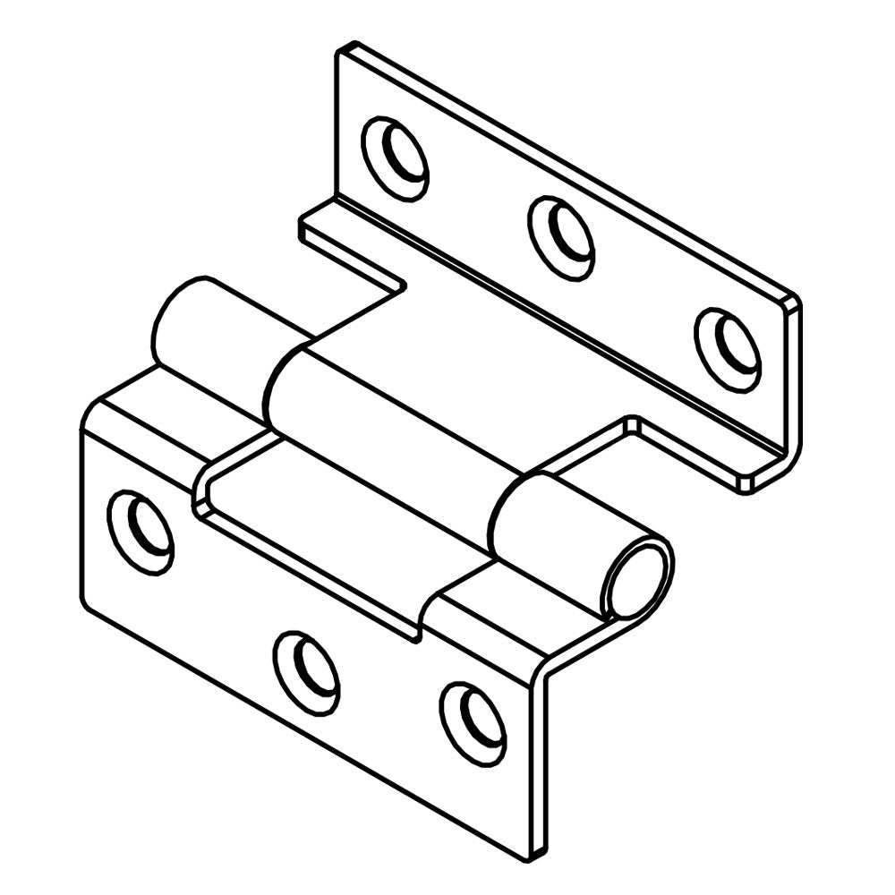 Stormproof Cranked Hinge - Stainless Steel 316 - Satin Polished - Staggered Holes - 64 x 50 x 2.0mm