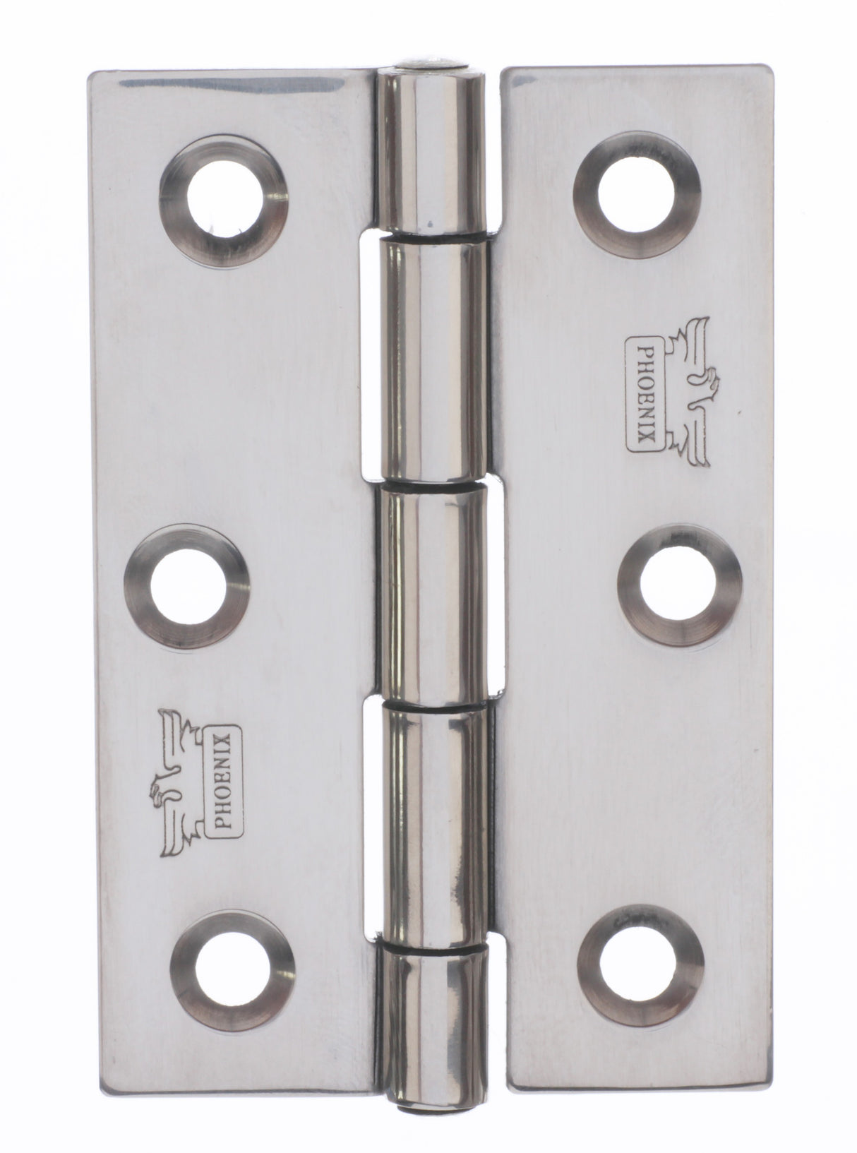 7040 Plain Knuckle Butt Hinge - Stainless Steel - Bright Polished 76 x 51 x 2mm