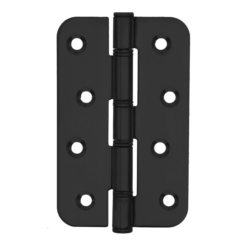 7125 Dual Washer Hinge - Radius Corner - Staggered Hole - Mild Steel - Black - 102 x 102 x 3mm