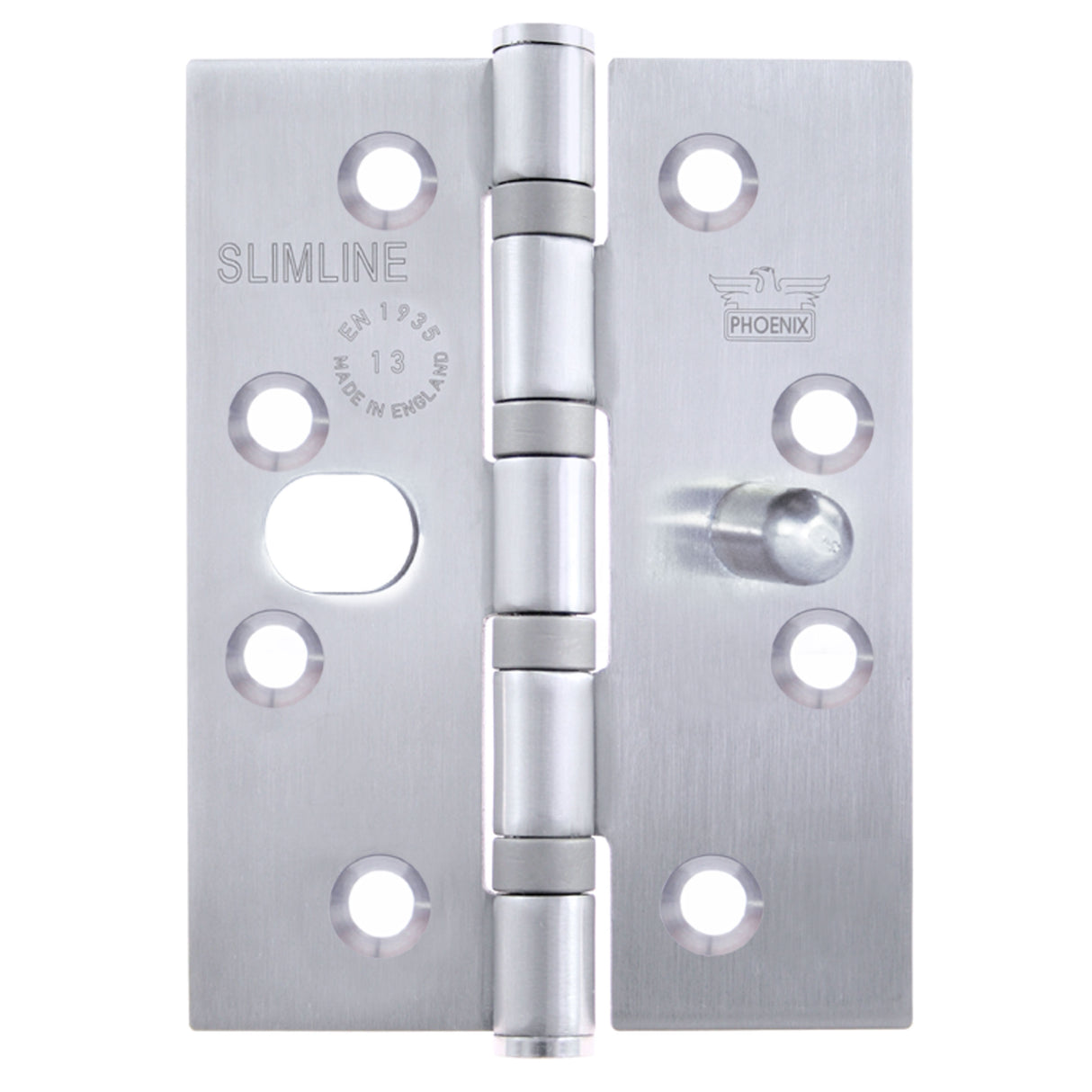 7530 Slimline Dog Bolt Hinge - ANSI Hole - Stainless Steel - Satin Polished 102 x 76 x 2.5mm