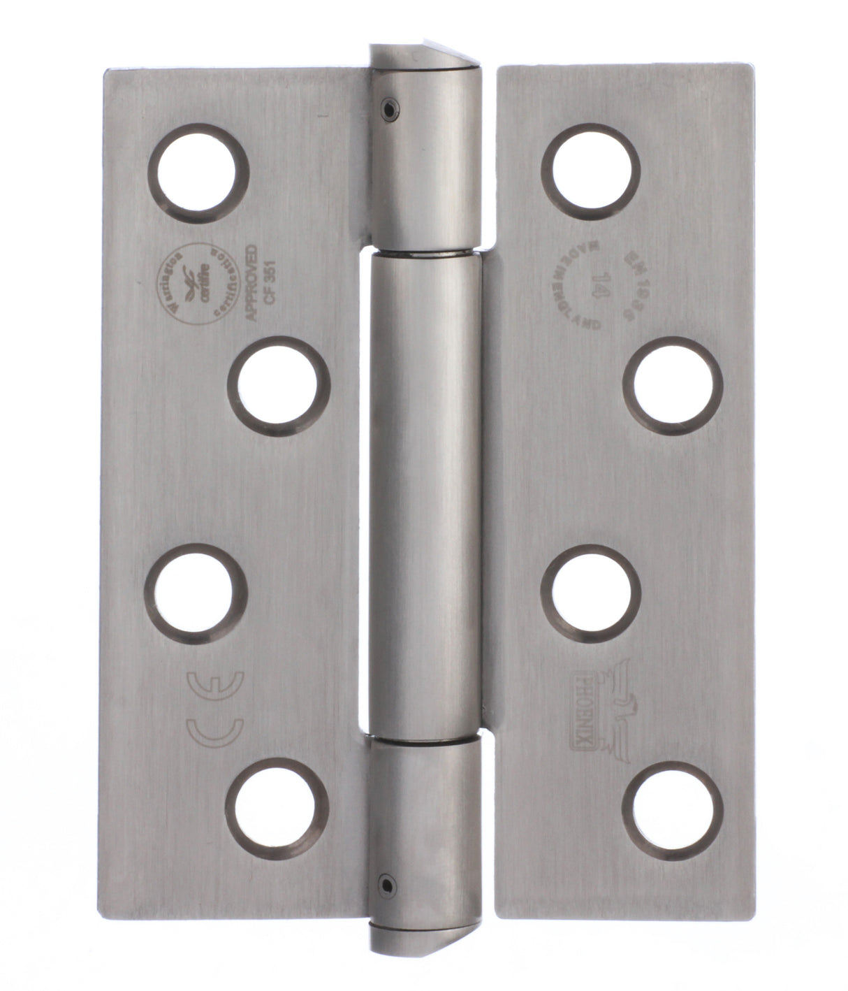 7730 Concealed Bearing Hinge - Reduced Ligature - Square Corners - Stainless Steel - Satin Polished 102 x 76 x 3mm