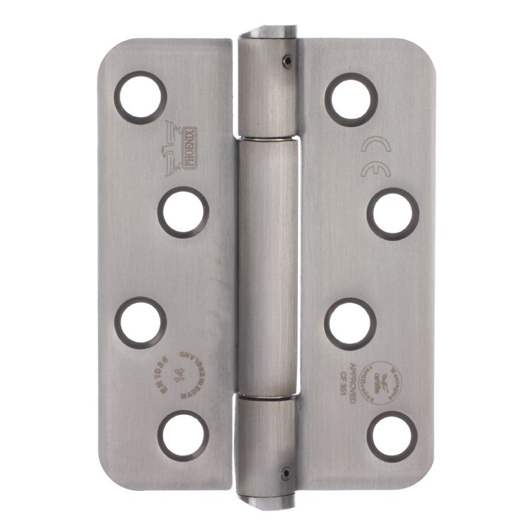 7730 Concealed Bearing Hinge - Reduced Ligature - Radius Corners - Stainless Steel - Satin Polished 102 x 76 x 3mm