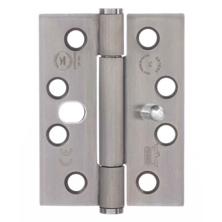 7730 Concealed Bearing Dog Bolt Hinge - Stainless Steel - Satin Polished 102 x 76 x 3mm