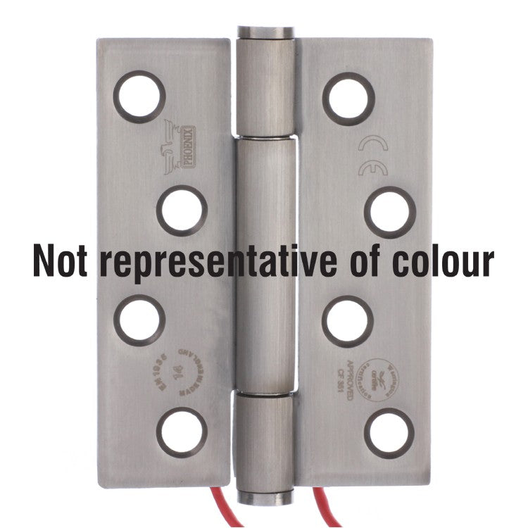 7730 Concealed Bearing 2 Wire Conductor Hinge - Clockwise Closing - Stainless Steel - Satin Polished 102 x 76 x 3mm