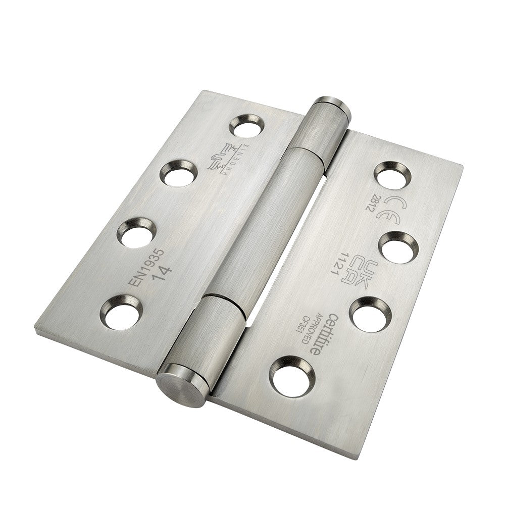 7735 Concealed Bearing Hinge Stainless Steel - Square Corner - ANSI Hole - Satin Polished 102 x 89 x 3mm