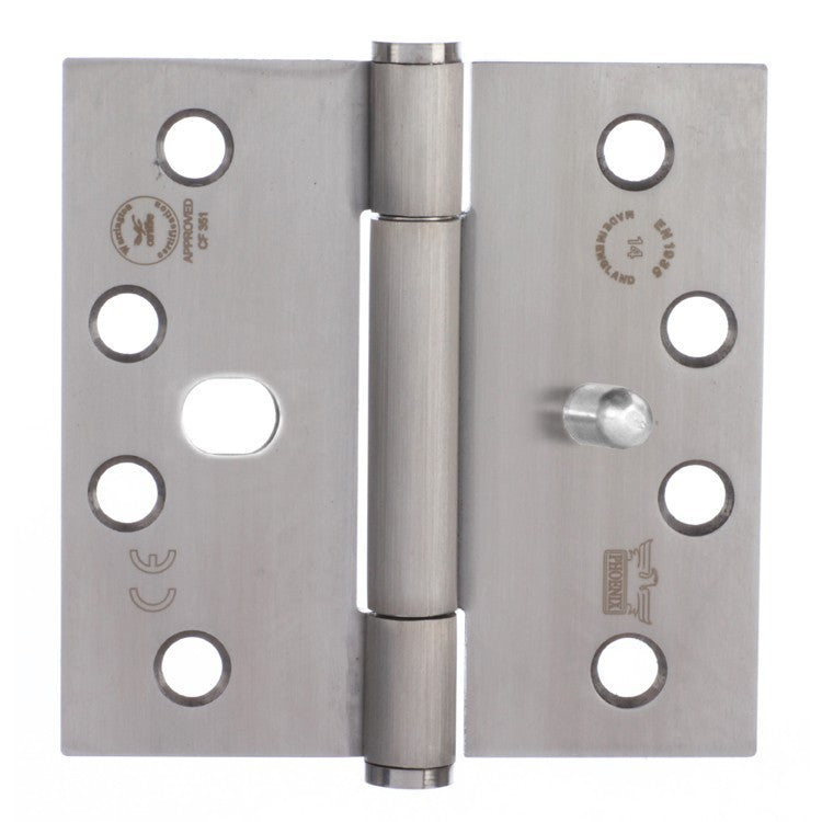 7740 Concealed Bearing Dog Bolt Hinge - Stainless Steel - Satin Polished 102 x 102 x 3mm