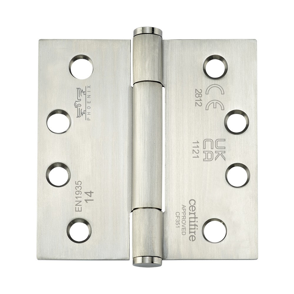 7740 Concealed Bearing Hinge Stainless Steel - Square Corner - ANSI Hole - Satin Polished 102 x 102 x 3mm