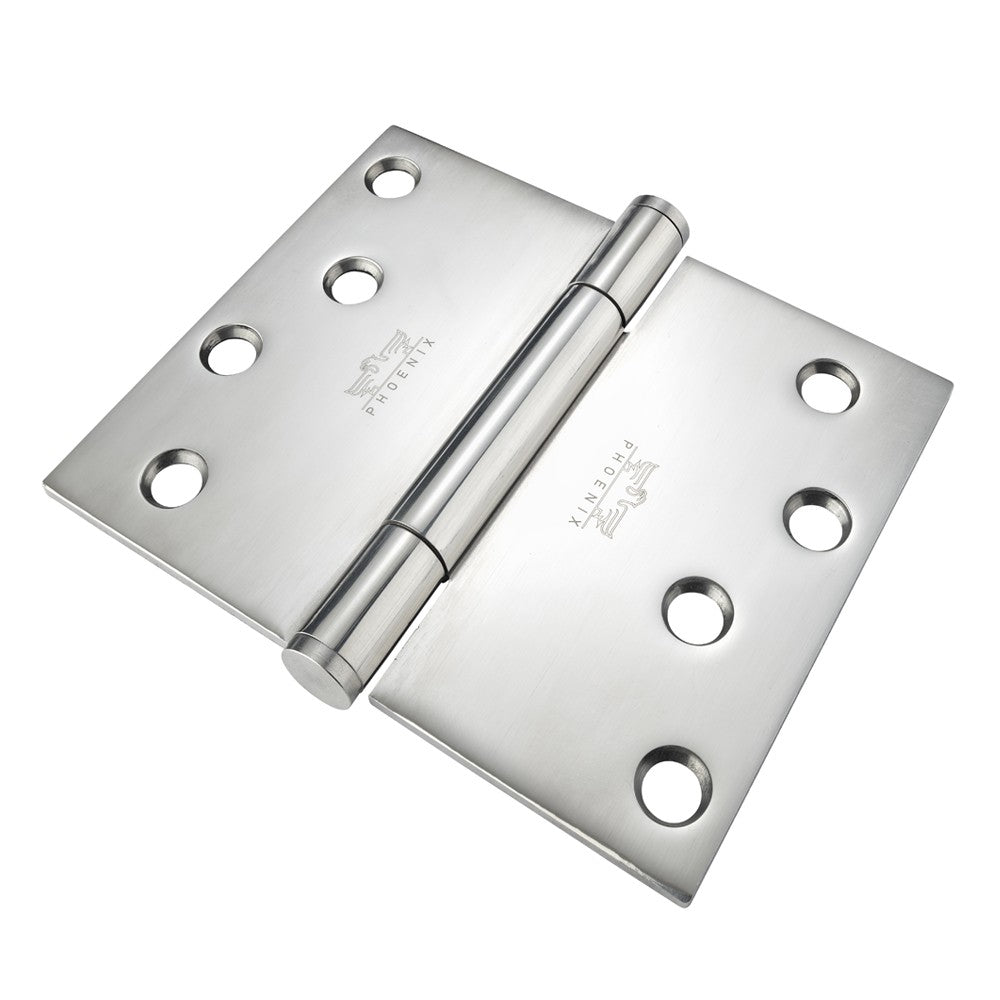 7750 Concealed Bearing Hinge - Square Corner - Staggered Hole - Stainless Steel - Bright Polished 102 x 127 x 3mm