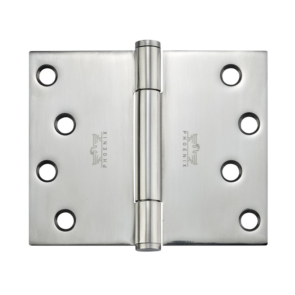 7750 Concealed Bearing Hinge - Square Corner - Staggered Hole - Stainless Steel - Bright Polished 102 x 127 x 3mm