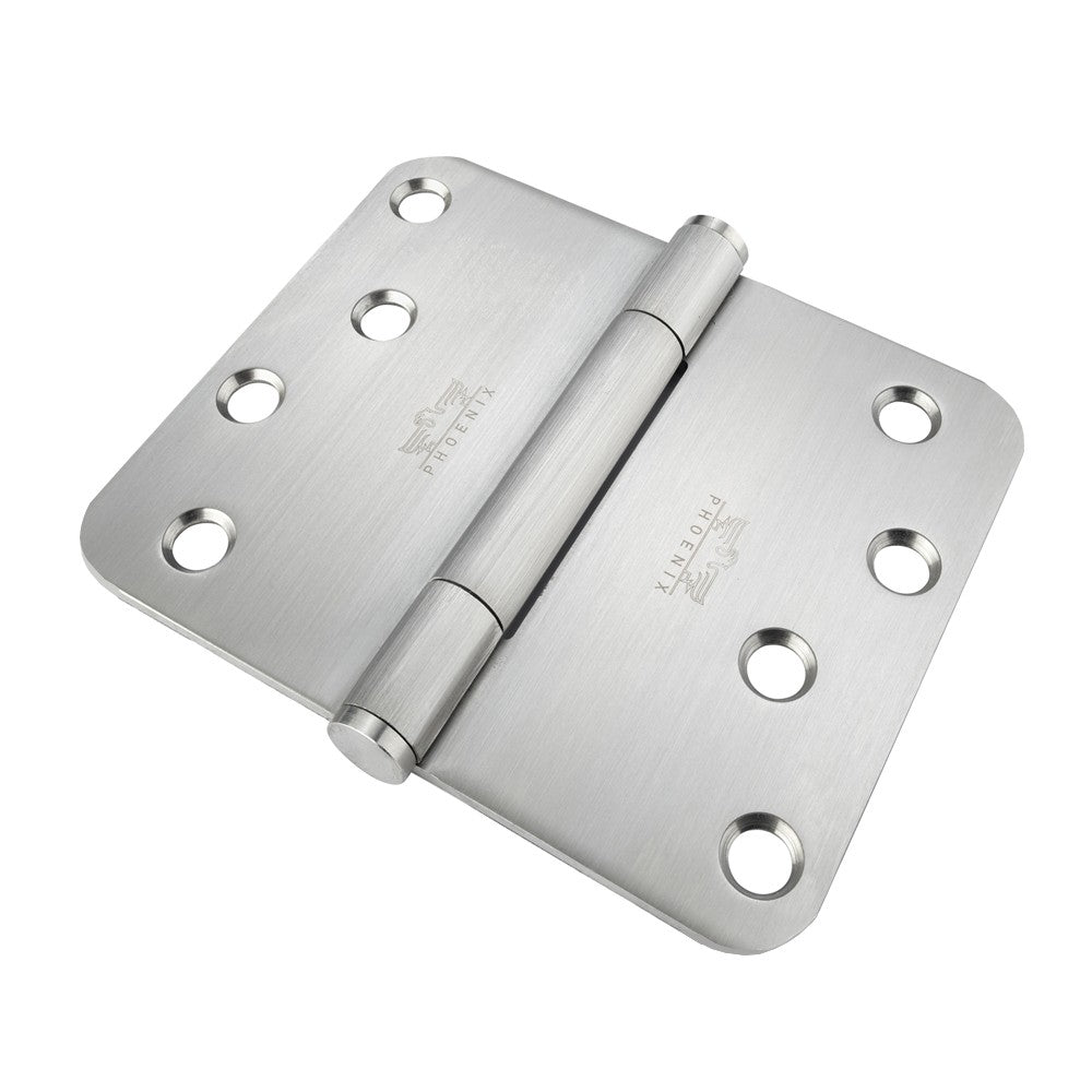 7750 Concealed Bearing Hinge - Radius Corner - Staggered Hole - Stainless Steel - Satin Polished 102 x 127 x 3mm