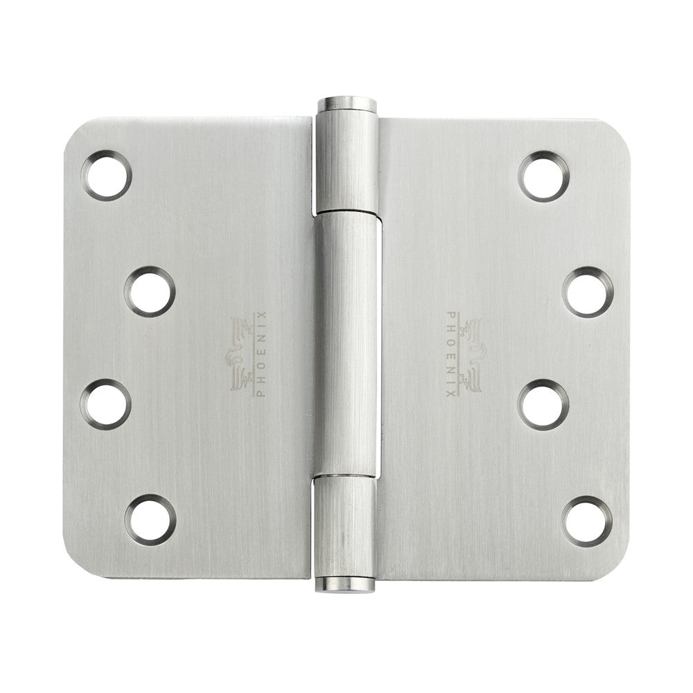7750 Concealed Bearing Hinge - Radius Corner - Staggered Hole - Stainless Steel - Satin Polished 102 x 127 x 3mm