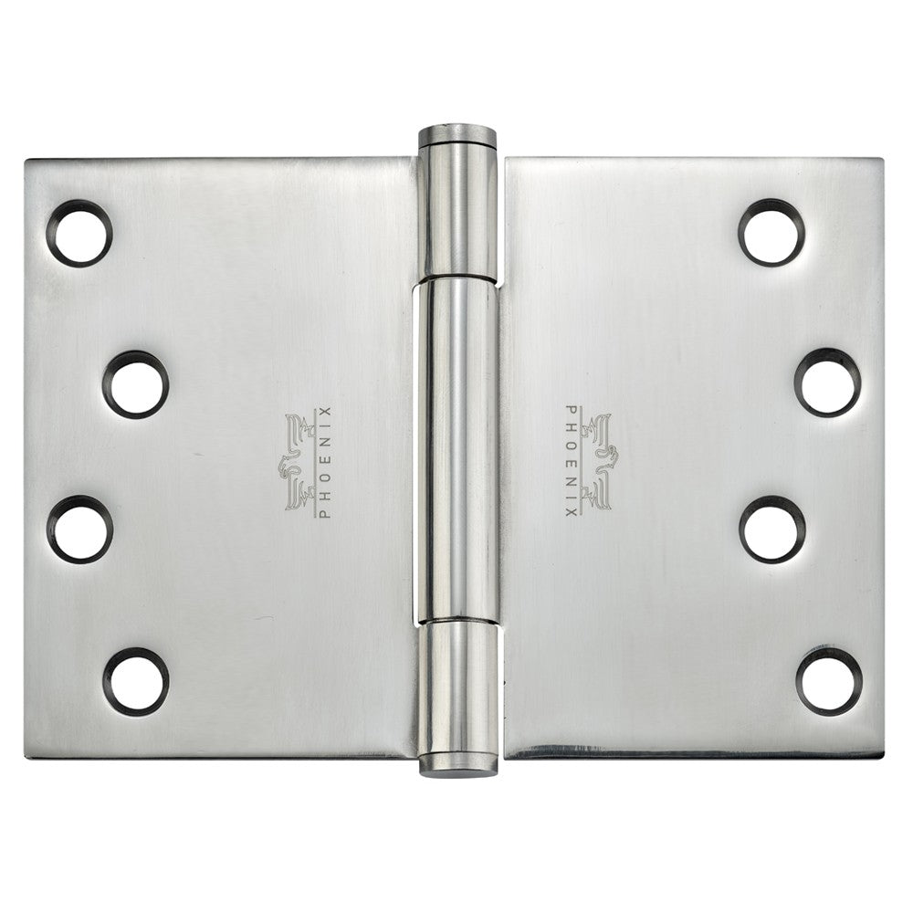 7760 Concealed Bearing Projection Parliament Hinge - Square Corner - Staggered Hole - Stainless Steel - Bright Polished 102 x 152 x 3mm