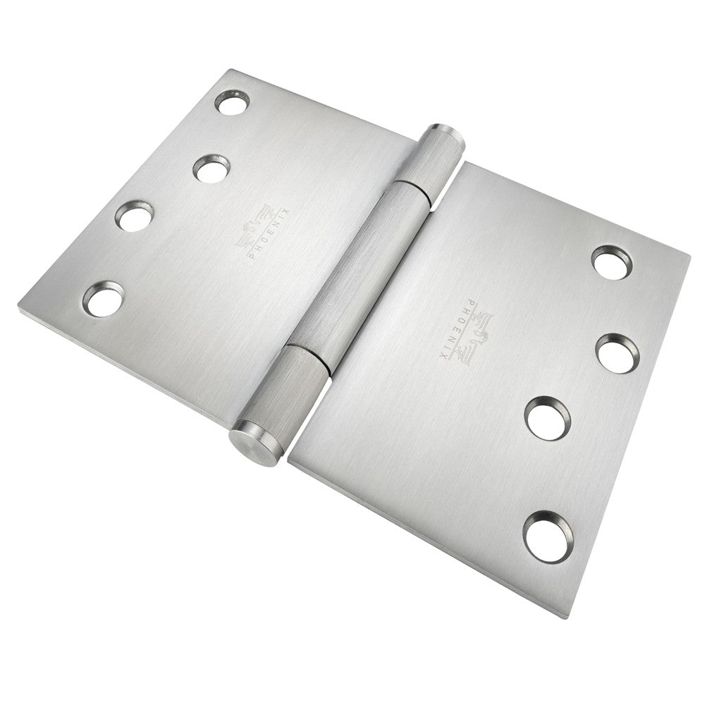 7760 Concealed Bearing Projection Parliament Hinge - Square Corner - Staggered Hole - Stainless Steel - Satin Polished 102 x 152 x 3mm