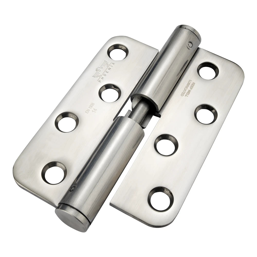 7915 Loadmaster Rising Lift Off Hinge - Radius Corner - Clockwise Close - Stainless Steel - Bright Polished 100 x 76 x 3mm