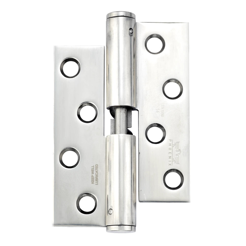 7915 Loadmaster Rising Lift Off Hinge - Square Corner - Clockwise Close - Stainless Steel - Bright Polished 100 x 76 x 3mm
