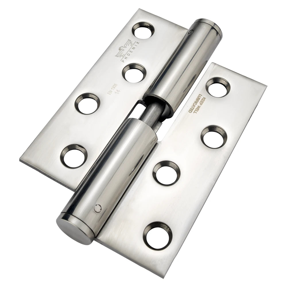 7916 Loadmaster Rising Lift Off Hinge - Square Corner - Anti-Clockwise Close - Stainless Steel - Bright Polished 100 x 76 x 3mm
