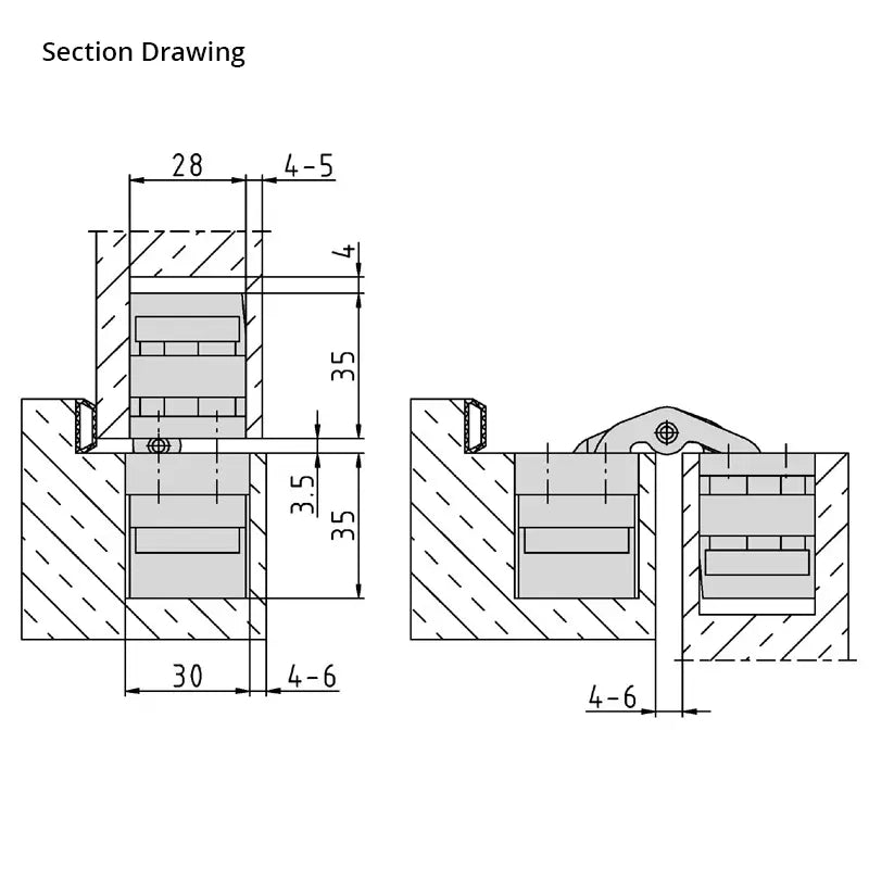 Pivota DX300 3D Fully Concealed Adjustable Hinge - Mild Steel - Satin Nickel Finish