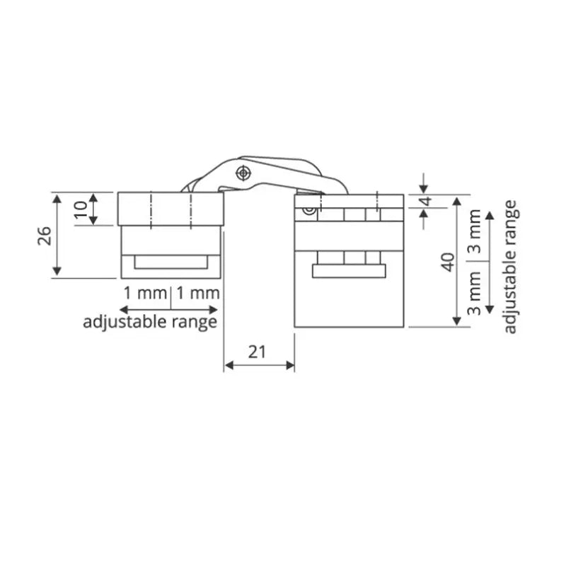 Pivota DX80 3D ZA Fully Concealed Adjustable Hinge - Aluminium - Satin Nickel Finish
