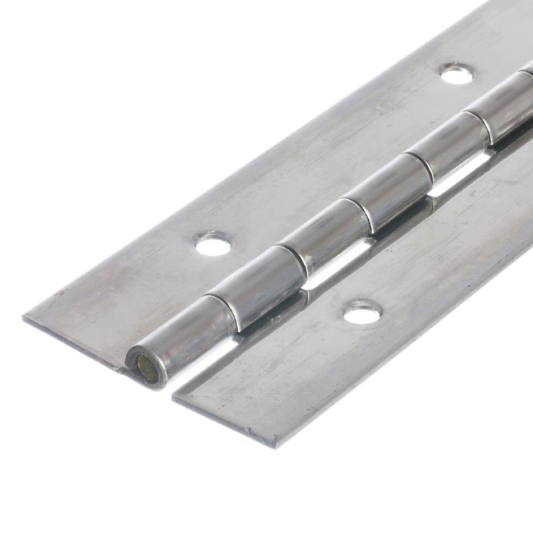 1010 Heavy Duty Piano Hinge - Mild Steel - Zinc - In-line Holes 1829 x 76 x 2.5 x 7mm Pin