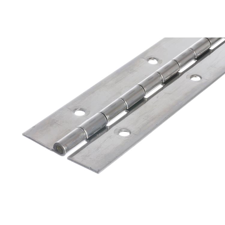 1010 Heavy Duty Piano Hinge - Stainless Steel - Self Colour - In-line Holes 1829 x 76 x 2.5 x 7mm Pin