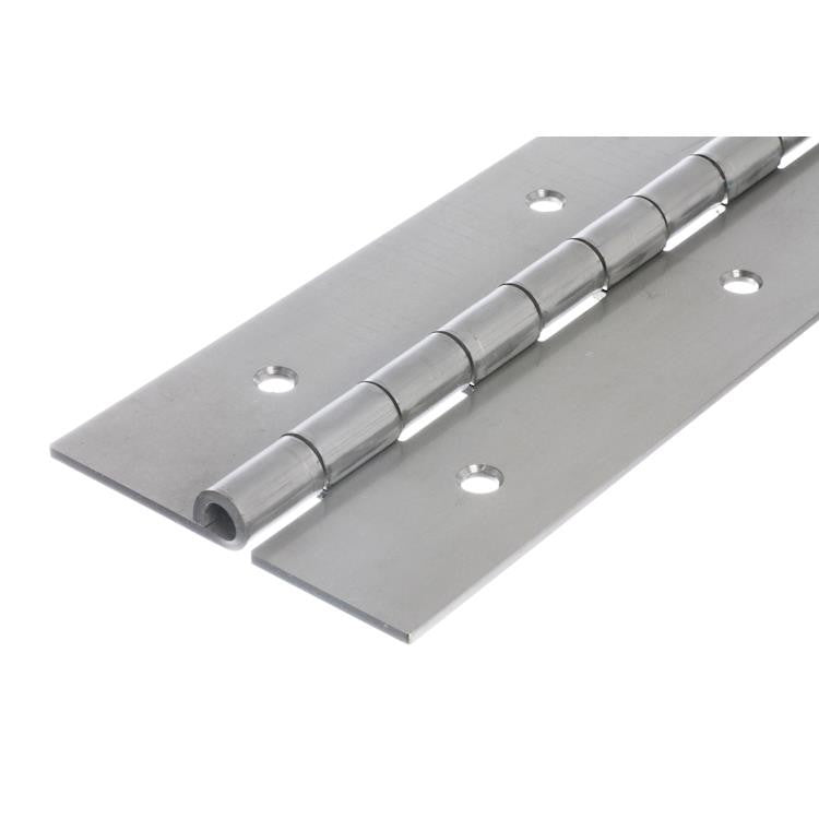 1212 Heavy Duty Piano Hinge - Stainless Steel - Self Colour - In-line Holes 1829 x 102 x 3 x 8mm Pin
