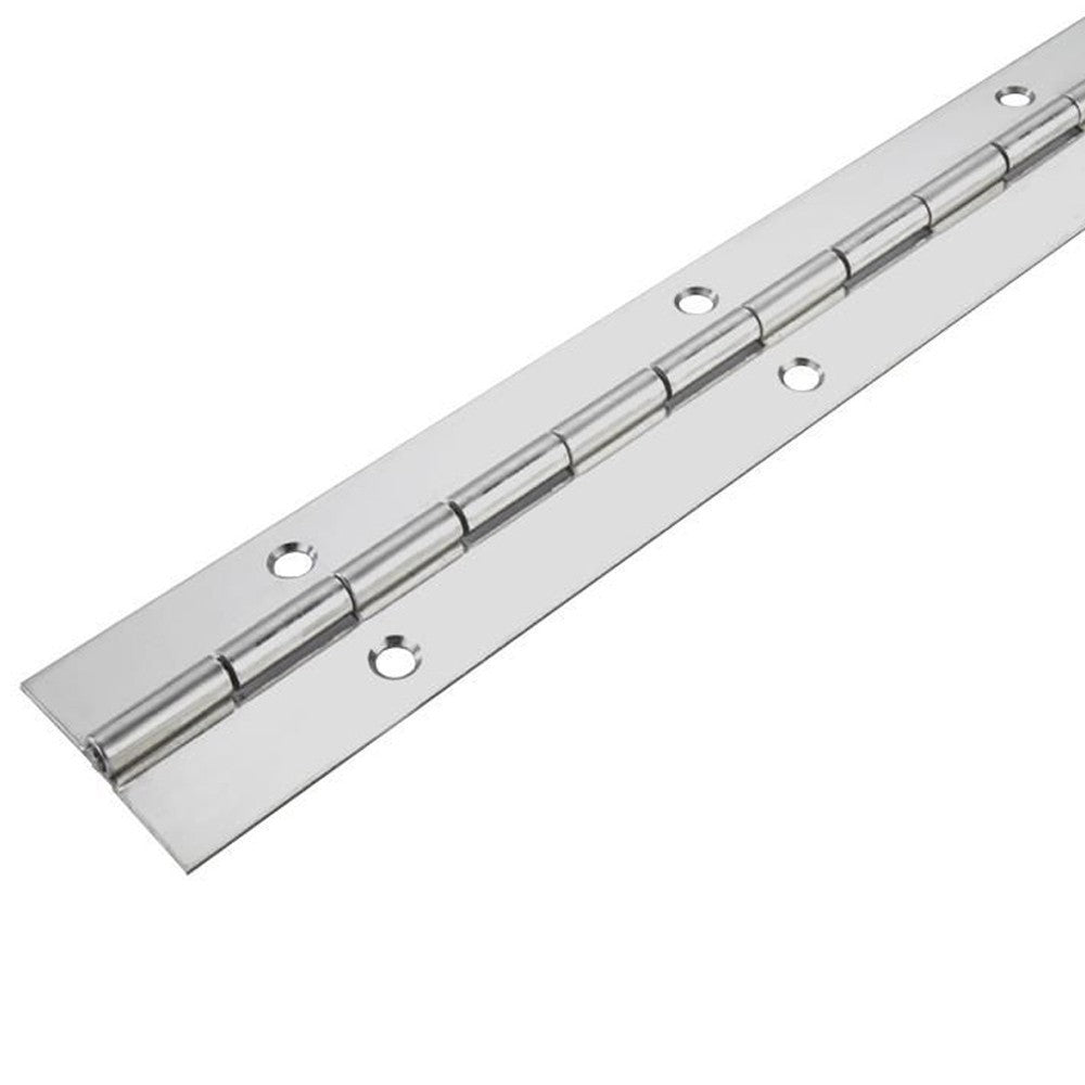 3606 Light Duty Piano Hinge - Stainless Steel - Bright Polished - In-line Holes 1829 x 38 x 0.9 x 2.3mm Pin