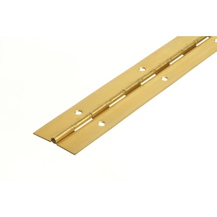 4810 Medium Duty Piano Hinge - Brass - Self Colour - In-line Holes 1829 x 51 x 1.2 x 3.3mm Pin