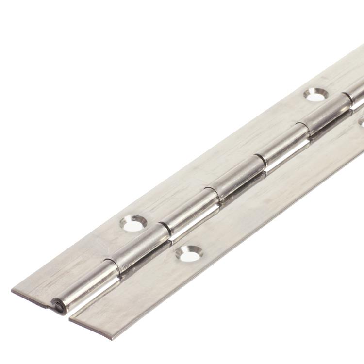 6406 Medium Duty Piano Hinge - Stainless Steel - Satin Polished - In-line Holes 1829 x 38 x 1.5 x 3.5mm Pin