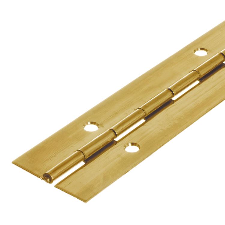 6410 Medium Duty Piano Hinge - Brass - Self Colour - In-line Holes 1829 x 51 x 1.6 x 3.3mm Pin