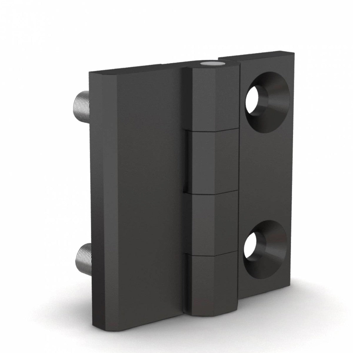 Polyamide Hinge Combined Studs and Holes - 50 mm x 50 mm - Black