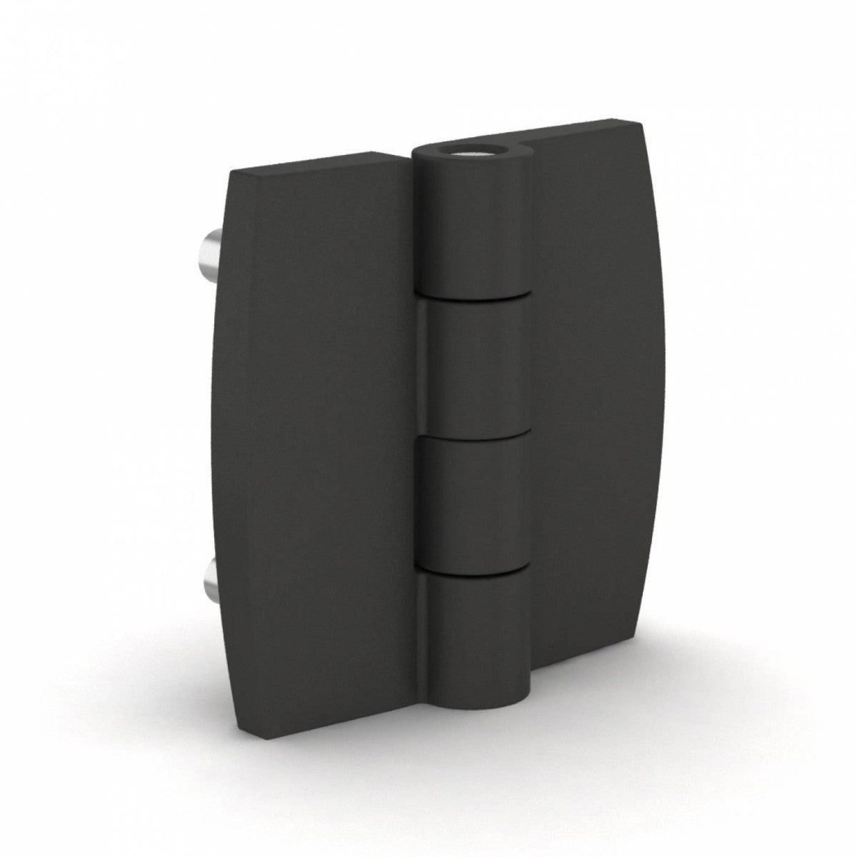 Polymer Square Style Hinges With M6 Stainless Steel Studs - 60 mm x 60 mm - Black