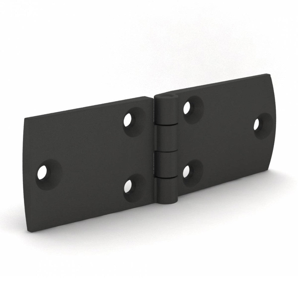 Polymer Hinge With Symmetrical Wide Leaves - 40 mm x 80 mm - Black