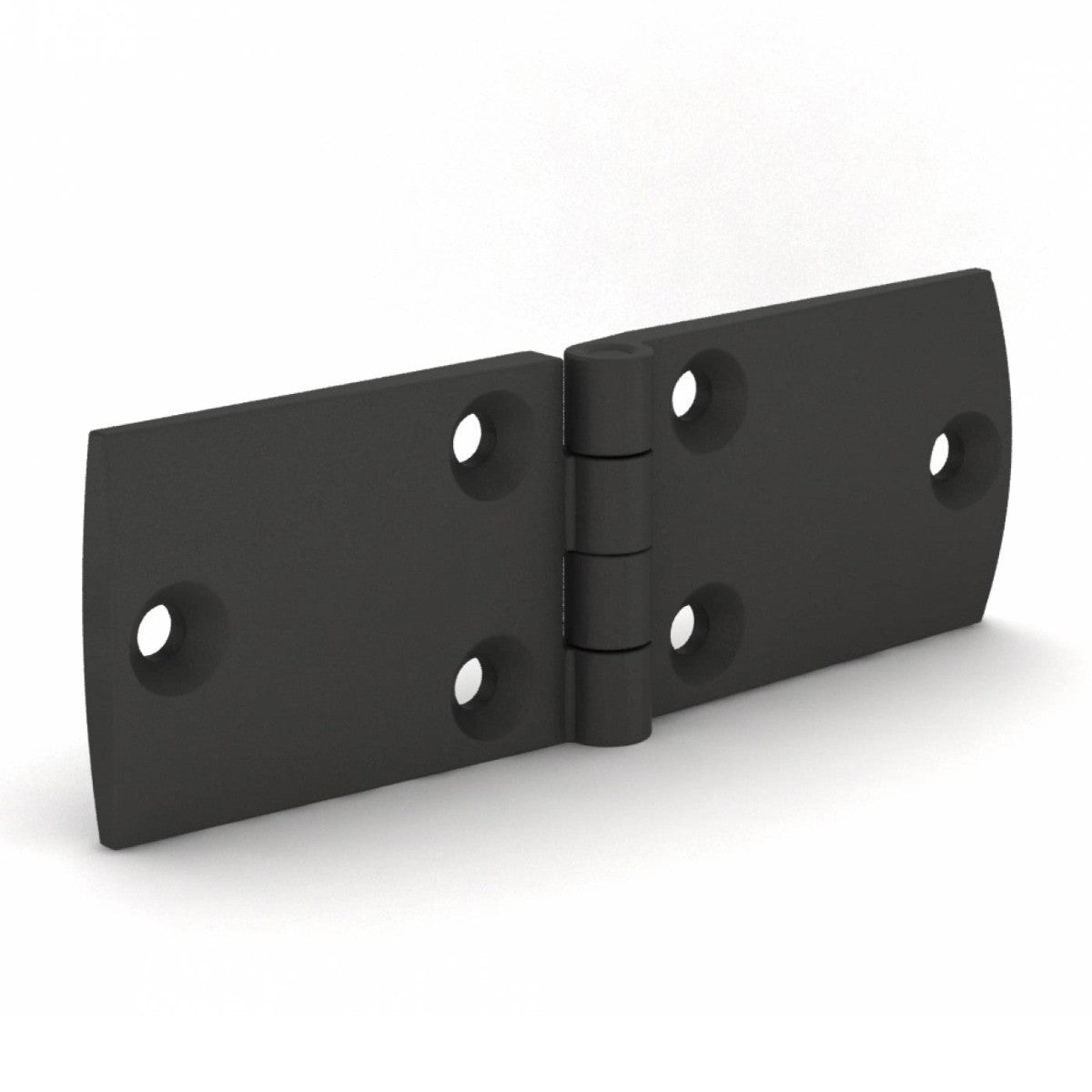 Polymer Hinge With Symmetrical Wide Leaves - 40 mm x 120 mm - Black