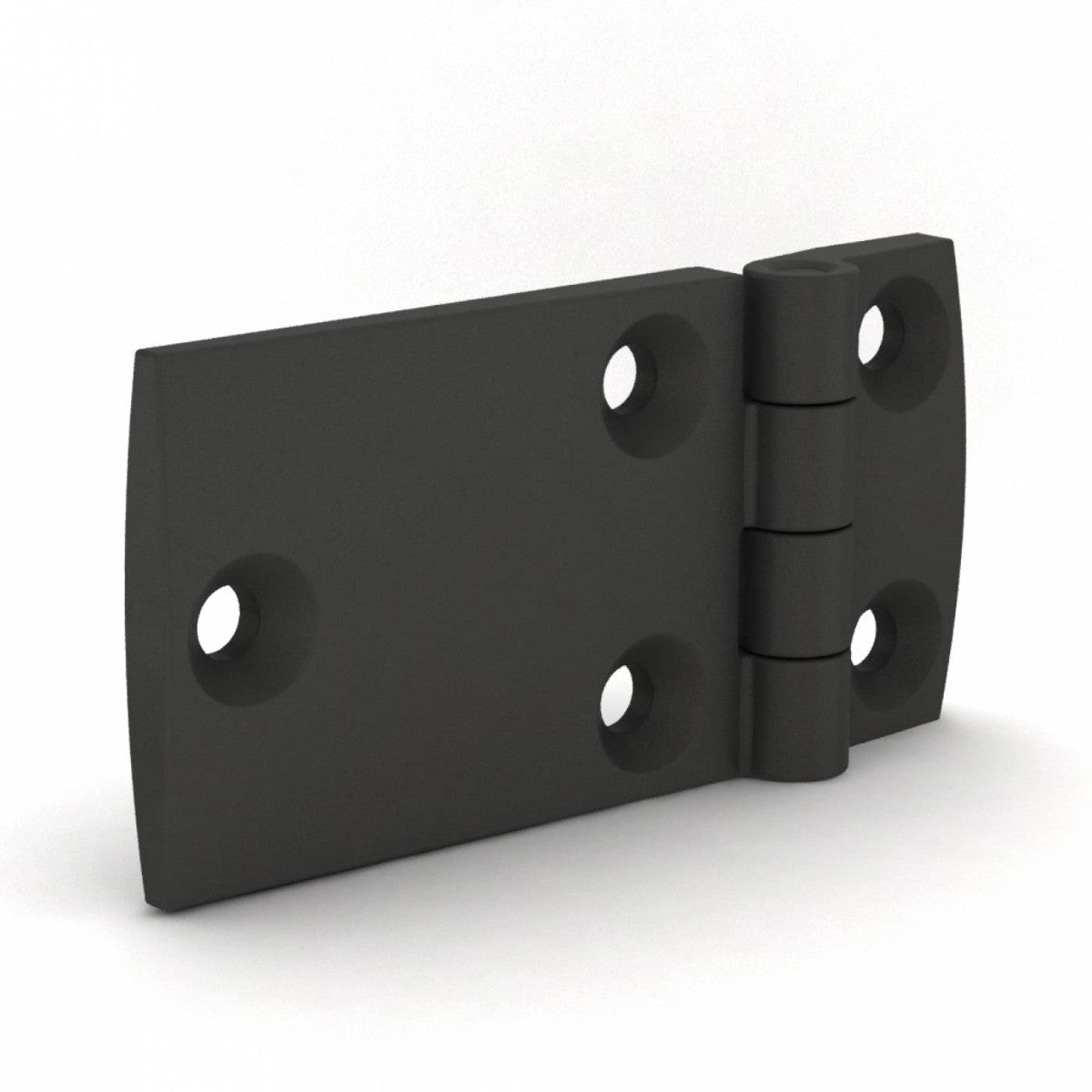 Polymer Hinge With Asymmetrical Hinge Leaves - 40 mm x 60 mm - Black