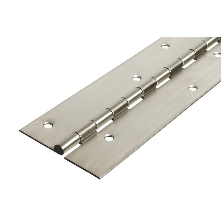56015 Architectural Piano Hinge - Stainless Steel - Bright Polished - Staggered Holes 2134 x 102 x 2.5 x 7mm Pin