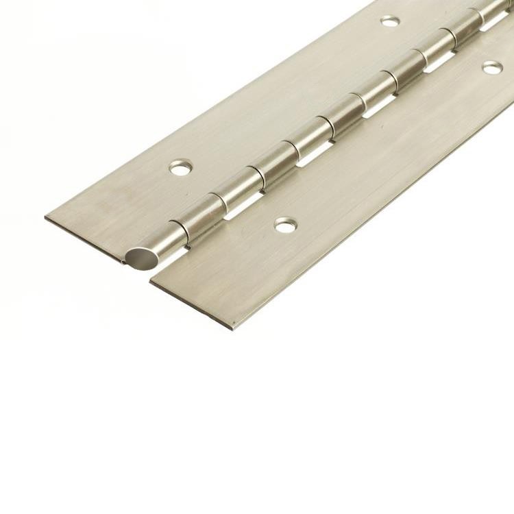 Architectural Continuous Hinge - Reduced Ligature - Stainless Steel - Satin Polished - In-line Holes 2000 x 76 x 2.5 x 7mm Pin