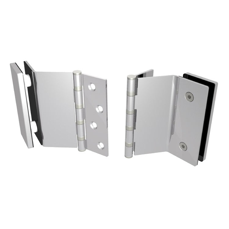 7530 Slimline Glass Door Hinge - Stainless Steel - Satin Polished 102 x 76 x 2.5mm