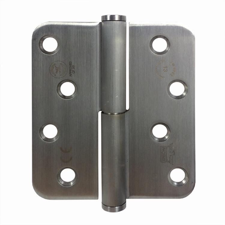 7766 Concealed Bearing Lift Off Hinge - Radius Corner - Staggered Hole - Anti-Clockwise Close - Stainless Steel - Satin Polished 102 x 89 x 3mm