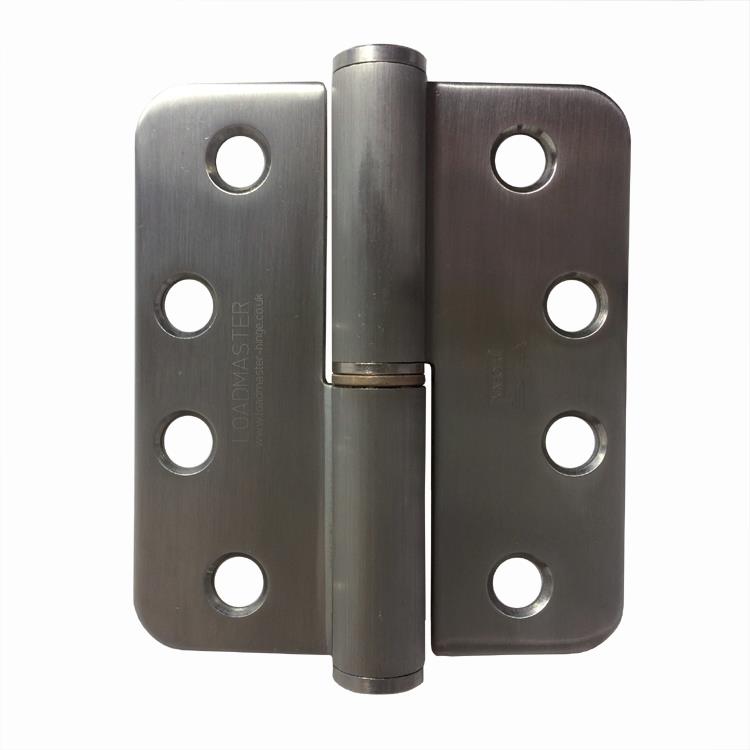 7955 Loadmaster Lift Off Butt Hinge - Radius Corner - ANSI Hole - Clockwise Close - Stainless Steel 316 - Satin Polished 102 x 89 x 3mm