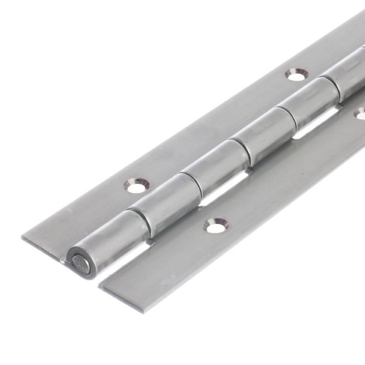 1006 stainless steel piano hinge, self-colour, 1829mm with in-line holes