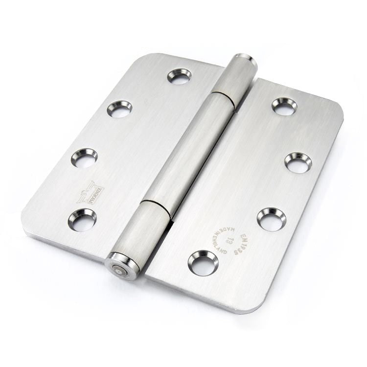 7745 Concealed Bearing Projection Parliament Hinge - Radius Corner - ANSI Hole - Stainless Steel - Satin Polished 114 x 102 x 3mm
