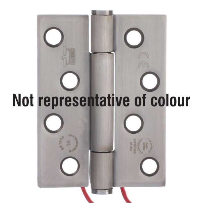 7730 Concealed Bearing 4 Wire Conductor Hinge - Anti-Clockwise Closing - Stainless Steel - Satin Polished 102 x 76 x 3mm