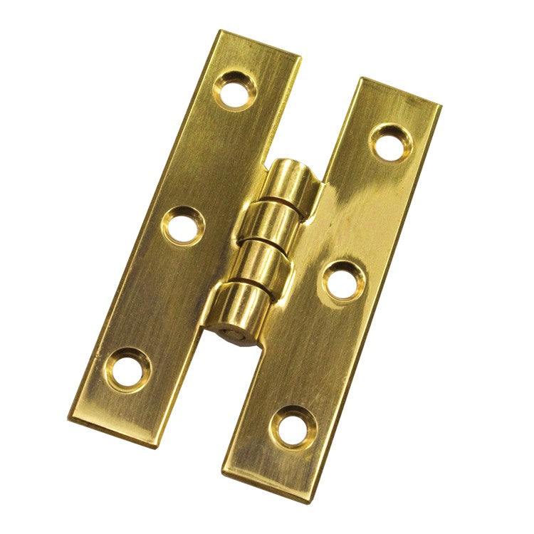 H Cabinet Hinge - Brass - Polished Lacquered - 64mm x 35mm x 1.8mm